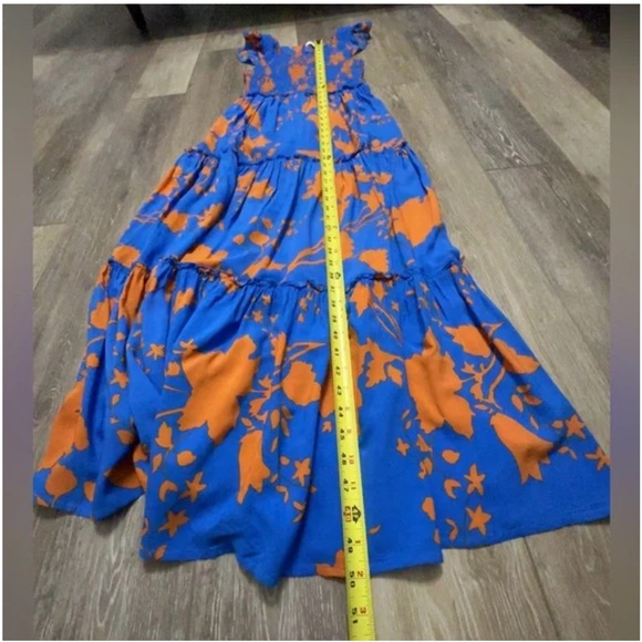 Abel the Label-Floral Blue and Orange Maxi Dress XS - Picture 9 of 10
